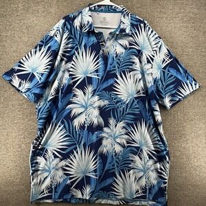 Scales Golf Polo Shirt Men Size XXXL Blue Palms Short Sleeve